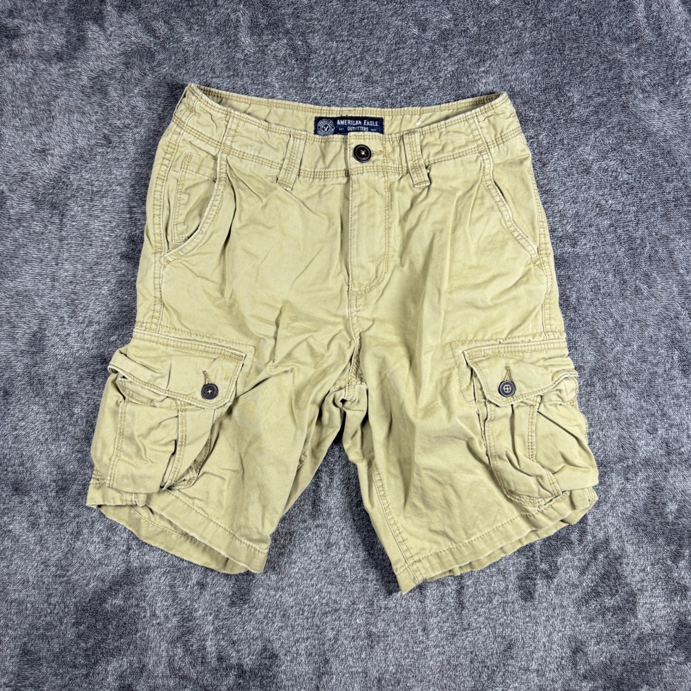 American Eagle Outfitters Mens Classic Cargo Shorts Khaki Tan 30 Cotton Hiking